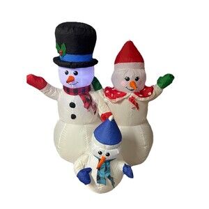 4ft Gemmy Airblown Inflatable Prototype Christmas Snowman Family #881940